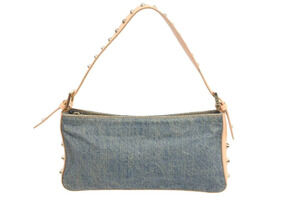 Fendi denim Hobo bag studded camouflage blue beige